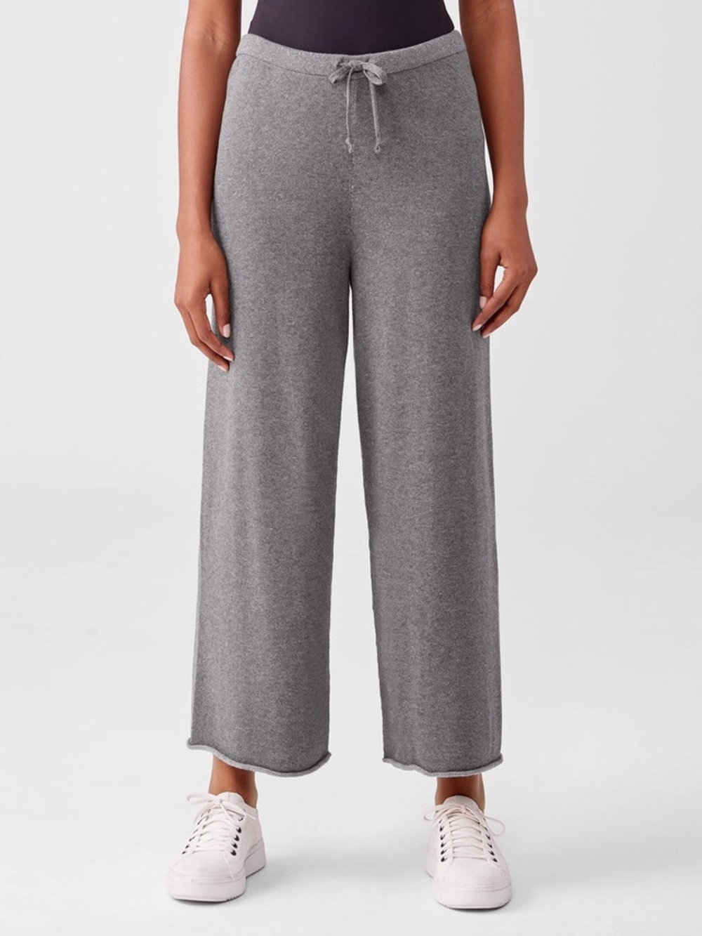 Eileen Fisher Peruvian Organic Cotton Blend Wide-Leg Pant gray size large